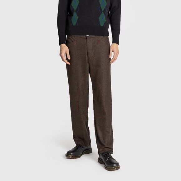 NWT Thames Wool-Blend Cantering Trousers in Brown/Red Detail, Size 30 - Picture 1 of 12